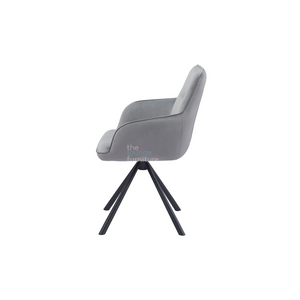 Amalfi Swivel Chair - PU - Grey French Velvet