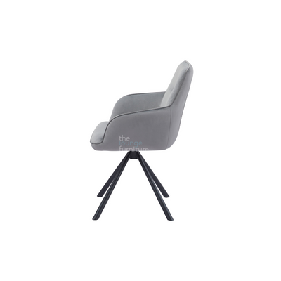 Amalfi Swivel Chair - PU - Grey French Velvet