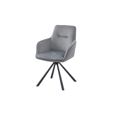 Amalfi Swivel Chair - PU - Grey French Velvet