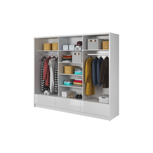 Aria I White Gloss Sliding Door Wardrobe 254cm