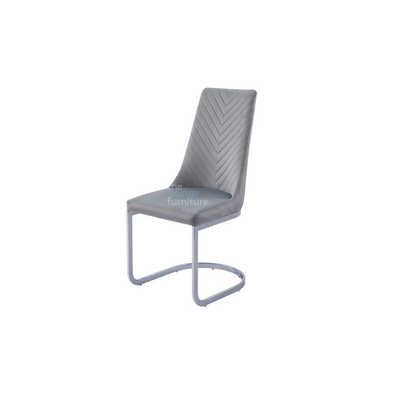 Curva French Velvet Chair - Grey French Velvet