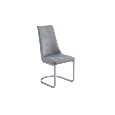 Curva French Velvet Chair - Grey French Velvet