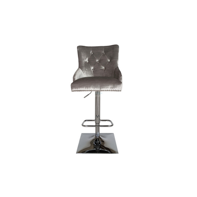 Knightsbridge Barstool - Premium - Platinum Brushed Velvet - SHIMMER GREY