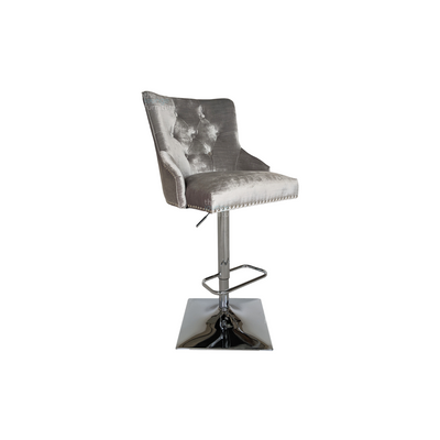 Knightsbridge Barstool - Premium - Platinum Brushed Velvet - SHIMMER GREY