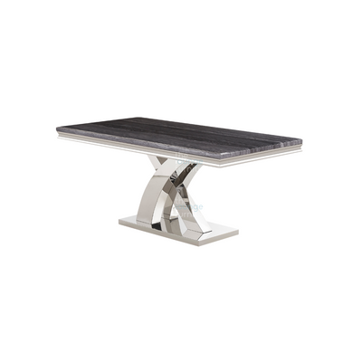 Mayfair 180 Large Table - Grey Ceramic Marble