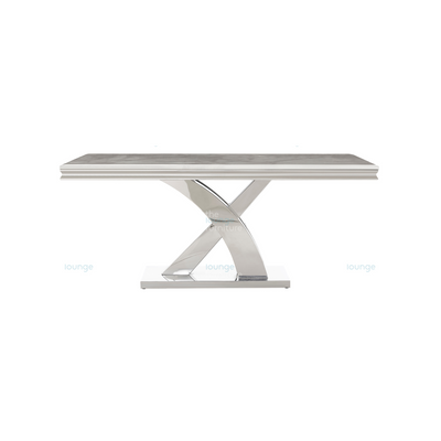 Mayfair 180 Large Table - White Ceramic Marble