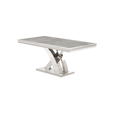 Mayfair 180 Large Table - White Ceramic Marble
