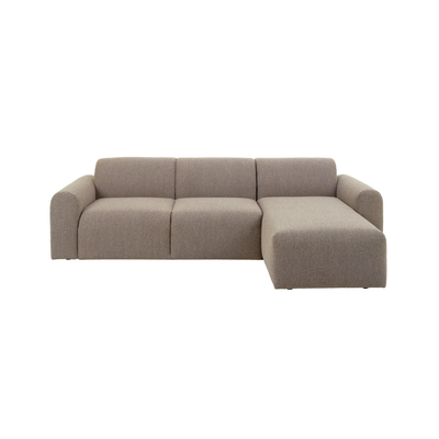 Midfield Right Facing 2-Seater Chaise in Beige Boucle