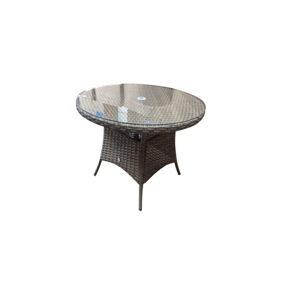 Muse 100 Outdoor Rattan Round Table in Grey