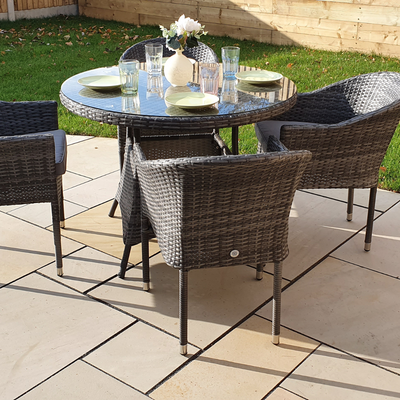 Muse 100 Outdoor Rattan Round Table in Grey