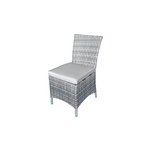Muse Outdoor Rattan Armless Dining Chair in Grey
