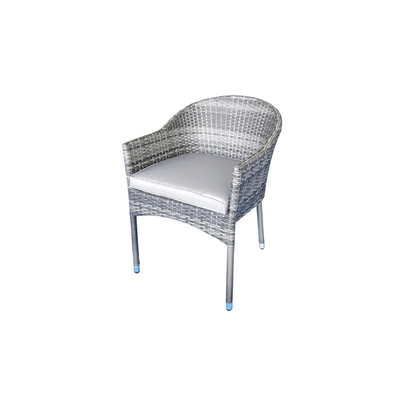 Muse Outdoor Rattan Stacking Chair in Grey