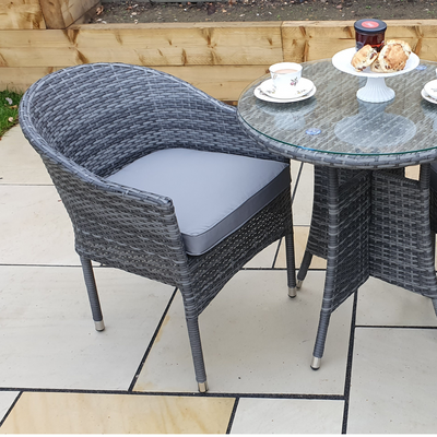Muse Outdoor Rattan Stacking Chair in Grey