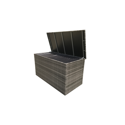 Outdoor Rattan Cushion Box Flat Grey Weave