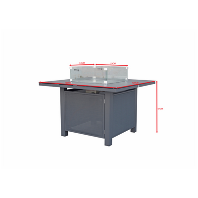Porton Outdoor Gas Firepit Table in Grey