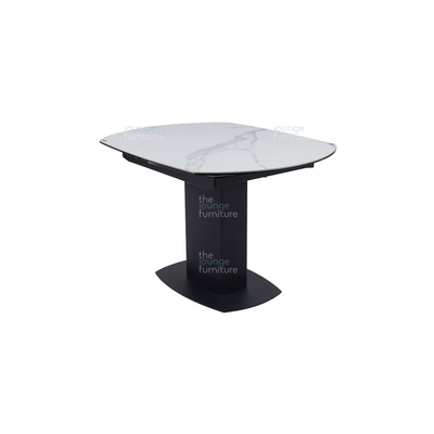Ritz Swivel Ext Ceramic Table - White / Grey Marble