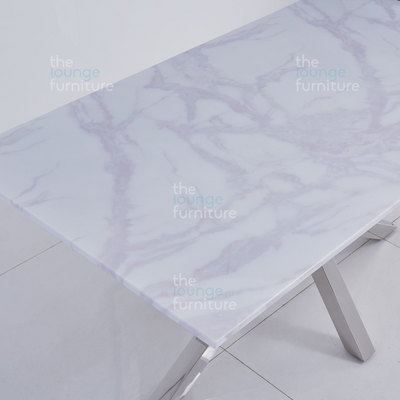 Riviera 160 Dining Table - White Marble
