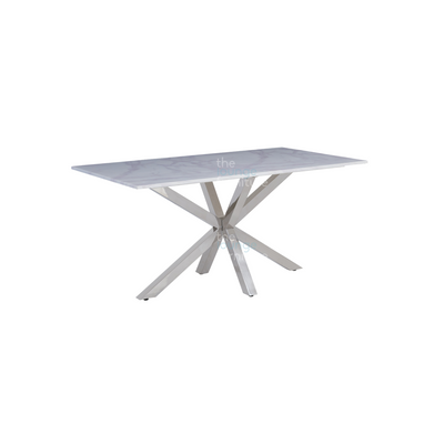 Riviera 160 Dining Table - White Marble