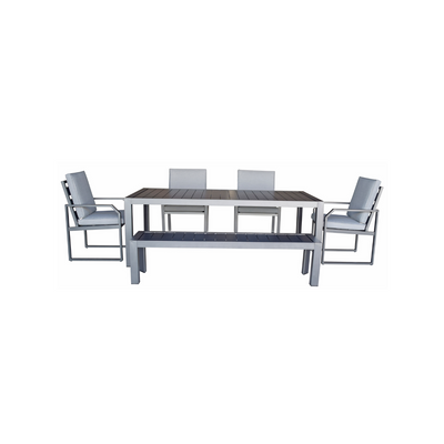 Maja Metal Outdoor 4 Seater Dining Set in Grey with Bench
