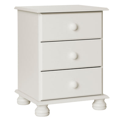 Copenhagen 3 Drawer Bedside in White