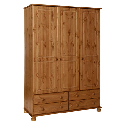 Copenhagen 3 Door 4 Drawer Wardrobe in Pine