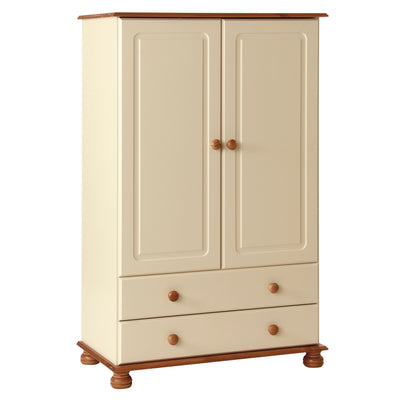 Copenhagen 2 Door 2 Drawer Combi Wardrobe in Cream/Pine