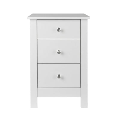 Florence 3 drawer bedside in White