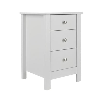 Florence 3 drawer bedside in White