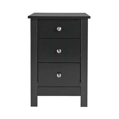 Florence 3 drawer bedside in Black
