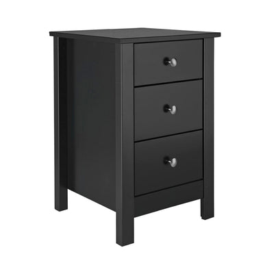 Florence 3 drawer bedside in Black