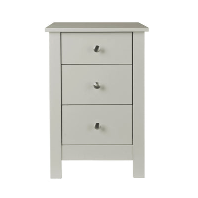 Florence 3 drawer bedside in Soft Grey