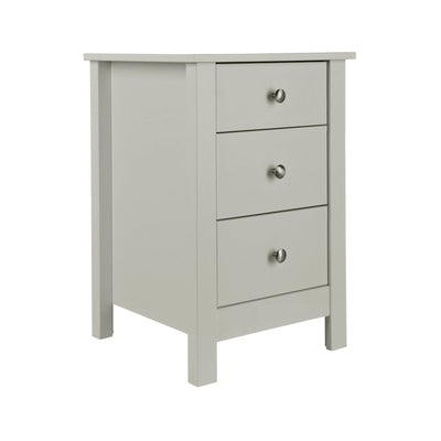 Florence 3 drawer bedside in Soft Grey