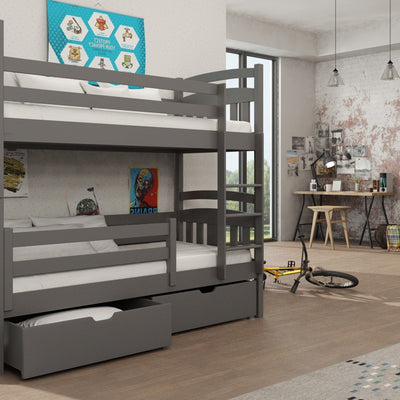 Wooden Bunk Bed Hugo with Storage