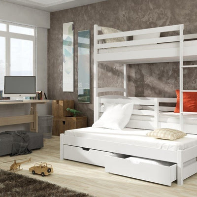 Wooden Bunk Bed Igor with Trundle and Storage