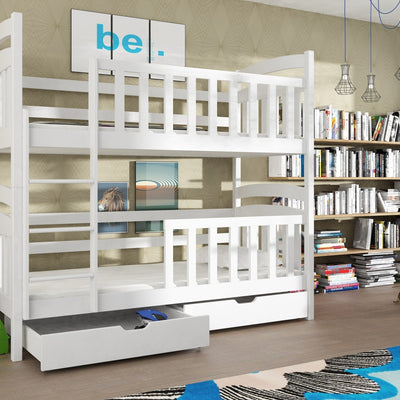 Wooden Bunk Bed Sebus with Storage
