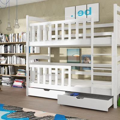 Wooden Bunk Bed Sebus with Storage