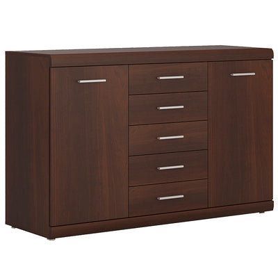 Imperial 2 Door 5 Drawer Sideboard in Dark Mahogany Melamine