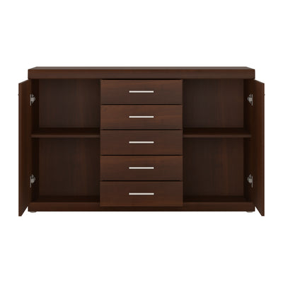 Imperial 2 Door 5 Drawer Sideboard in Dark Mahogany Melamine