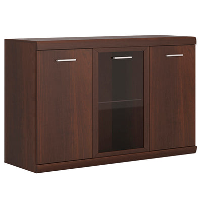 Imperial 3 Door Glazed Sideboard in Dark Mahogany Melamine