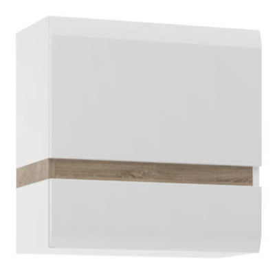 Chelsea Living 1 Door Wall Cupboard (front trim) in white with an Truffle Oak Trim
