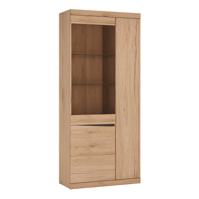 Kensington Tall 3 door display cabinet in Oak