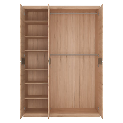 Kensington 3 Door Wardrobe with Centre Mirror doorin Oak