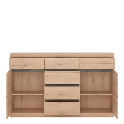 Kensington Living 2 door 3+3 drawer sideboard in Oak