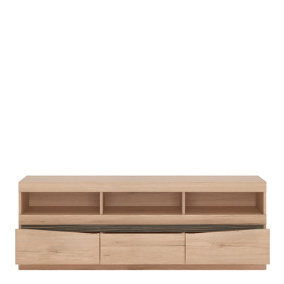 Kensington Wide 3 drawer TV unit in Oak