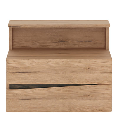 Kensington 2 Drawer Bedside Cabinet RH Drawer (wall fixing) in Oak.