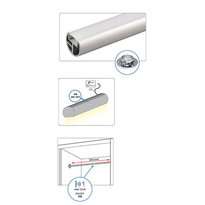 LED L970 pipe wardrobe light