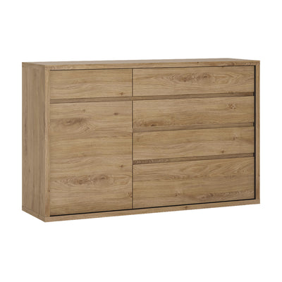 Shetland 1 Door 5 drawer cupboard in Shetland Oak