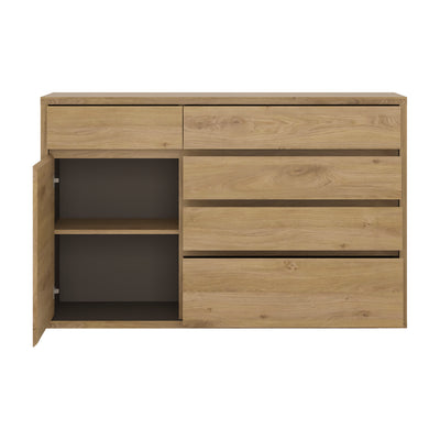 Shetland 1 Door 5 drawer cupboard in Shetland Oak