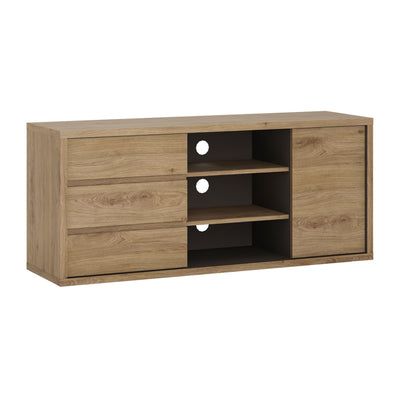 Shetland 1 Door 3 drawer TV cabinet in Shetland Oak