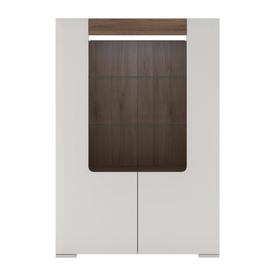 Toronto Low glazed 2 door display cabinet with internal shelves (inc. Plexi Lighting)